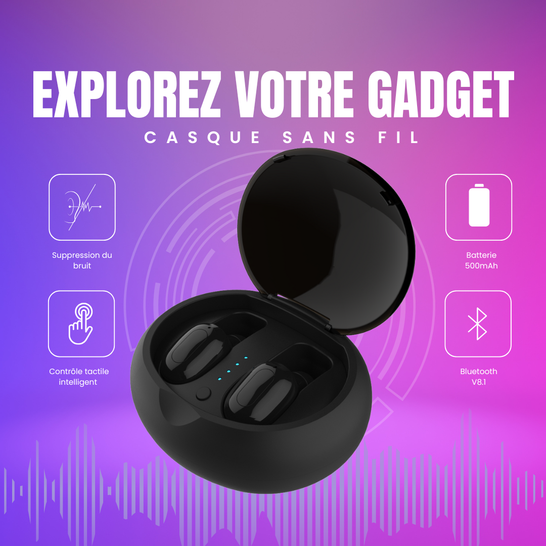 Purple and Pink Gradient Simple Modern Headset Amazon Product Image