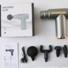 Pistolet de Massage Musculaire Portable – Masseur Percussion Sans Fil avec 4 Embouts