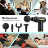 Pistolet de Massage Musculaire Portable – Masseur Percussion Sans Fil avec 4 Embouts